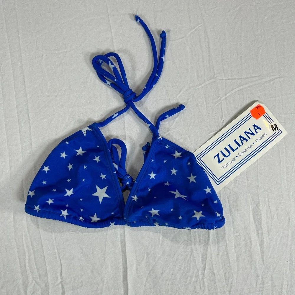Zuliana Y2K American Flag Bikini Set Stars Stripes‎ Red White Blue Medium NWT